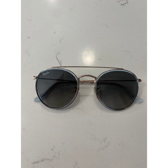 Ray Ban Aviator metal double bridge round sunglasses RB3647N streetwear main image 12